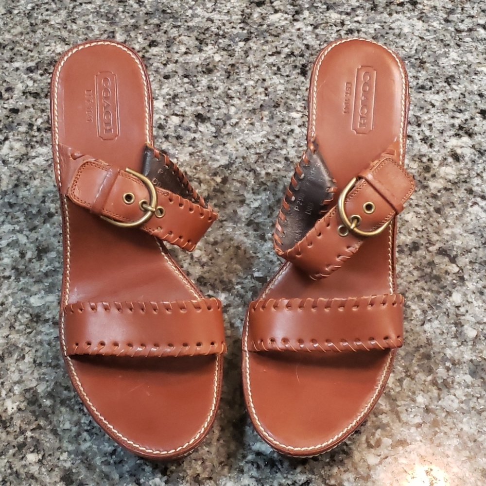 Coach leather sandals